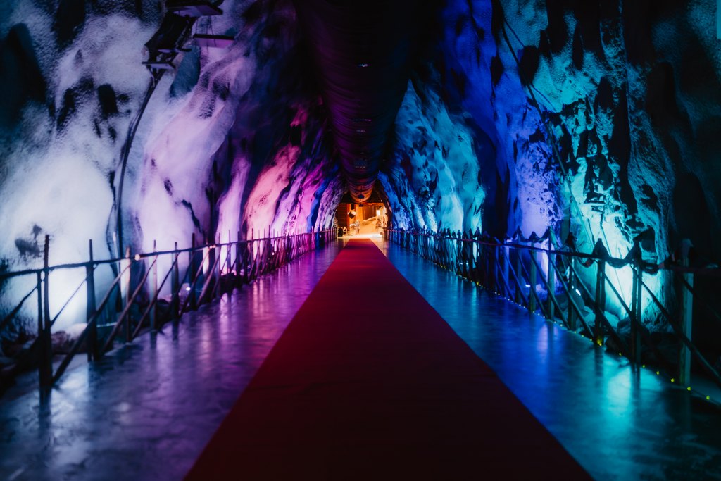 Cavern Christmas Feast is celebrated in SantaPark on November 14th. Rovaniemi, Lapland, Finland.